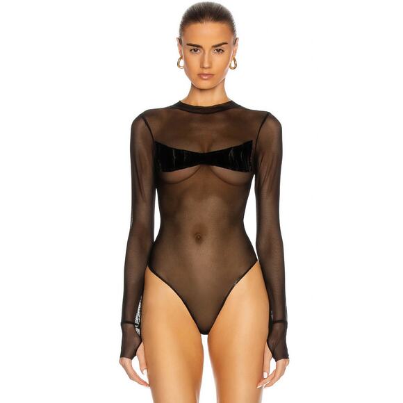 SAMI MIRO VINTAGE Mesh Bodysuit Size Medium - Picture 2 of 10